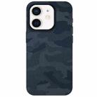 For iPhone 12 Camouflage Ice Feel Texture MagSafe PU Hybrid PC Phone Case(Dark Blue) - 1