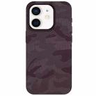 For iPhone 12 Camouflage Ice Feel Texture MagSafe PU Hybrid PC Phone Case(Purple) - 1