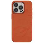 For iPhone 12 Pro Camouflage Ice Feel Texture MagSafe PU Hybrid PC Phone Case(Orange) - 1