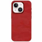 For iPhone 13 Camouflage Ice Feel Texture MagSafe PU Hybrid PC Phone Case(Red) - 1