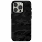 For iPhone 13 Pro Camouflage Ice Feel Texture MagSafe PU Hybrid PC Phone Case(Black) - 1