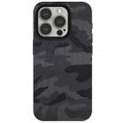 For iPhone 13 Pro Camouflage Ice Feel Texture MagSafe PU Hybrid PC Phone Case(Navy Blue) - 1