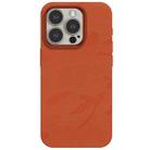 For iPhone 13 Pro Max Camouflage Ice Feel Texture MagSafe PU Hybrid PC Phone Case(Orange) - 1