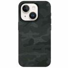 For iPhone 14 Camouflage Ice Feel Texture MagSafe PU Hybrid PC Phone Case(Army Green) - 1