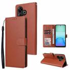 For Xiaomi Redmi 13 4G Multifunctional Horizontal Flip Leather Phone Case with Three Card Slot(Rose Gold) - 1