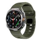 For Samsung Galaxy Watch Ultra 47mm Wave Texture Reverse Buckle Silicone Watch Band(Army Green) - 1