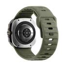 For Samsung Galaxy Watch Ultra 47mm Wave Texture Reverse Buckle Silicone Watch Band(Army Green) - 2