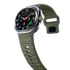 For Samsung Galaxy Watch Ultra 47mm Wave Texture Reverse Buckle Silicone Watch Band(Army Green) - 3