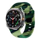 For Samsung Galaxy Watch Ultra 47mm Wave Texture Reverse Buckle Silicone Watch Band(Army Green Camouflage) - 1