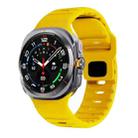 For Samsung Galaxy Watch Ultra 47mm Wave Texture Reverse Buckle Silicone Watch Band(Yellow) - 1