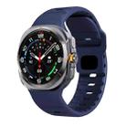 For Samsung Galaxy Watch Ultra 47mm Wave Texture Reverse Buckle Silicone Watch Band(Midnight Blue) - 1