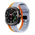 For Samsung Galaxy Watch Ultra 47mm Wave Texture Reverse Buckle Silicone Watch Band(Grey Orange) - 1