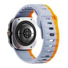 For Samsung Galaxy Watch Ultra 47mm Wave Texture Reverse Buckle Silicone Watch Band(Grey Orange) - 2