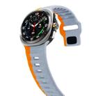 For Samsung Galaxy Watch Ultra 47mm Wave Texture Reverse Buckle Silicone Watch Band(Grey Orange) - 3