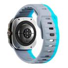 For Samsung Galaxy Watch Ultra 47mm Wave Texture Reverse Buckle Silicone Watch Band(Grey Blue) - 2