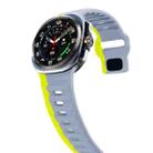 For Samsung Galaxy Watch Ultra 47mm Wave Texture Reverse Buckle Silicone Watch Band(Grey Green) - 3