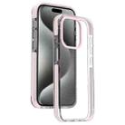 For iPhone 15 Pro Max Candy Series 3 in 1 Highly Transparent PC Phone Case(Pink) - 1