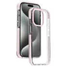 For iPhone 15 Pro Candy Series 3 in 1 Highly Transparent PC Phone Case(Pink) - 1