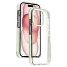 For iPhone 15 Candy Series 3 in 1 Highly Transparent PC Phone Case(Fluorescent Green) - 1