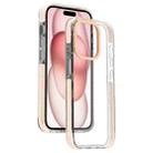 For iPhone 15 Candy Series 3 in 1 Highly Transparent PC Phone Case(Orange) - 1