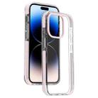 For iPhone 14 Pro Candy Series 3 in 1 Highly Transparent PC Phone Case(Pink) - 1