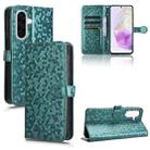 For Samsung Galaxy A56 5G Honeycomb Dot Texture Leather Phone Case(Green) - 1