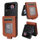 For Samsung Galaxy Z Flip4 5G Multifunctional Horizontal Flip Leather Phone Case with Three Card Slot(Brown) - 1