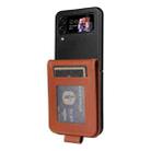 For Samsung Galaxy Z Flip4 5G Multifunctional Horizontal Flip Leather Phone Case with Three Card Slot(Brown) - 3