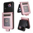 For Samsung Galaxy Z Flip4 5G Multifunctional Horizontal Flip Leather Phone Case with Three Card Slot(Rose Gold) - 1