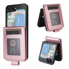 For Samsung Galaxy Z Flip5 5G Multifunctional Horizontal Flip Leather Phone Case with Three Card Slot(Rose Gold) - 1