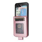 For Samsung Galaxy Z Flip5 5G Multifunctional Horizontal Flip Leather Phone Case with Three Card Slot(Rose Gold) - 3