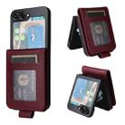 For Samsung Galaxy Z Flip5 5G Multifunctional Horizontal Flip Leather Phone Case with Three Card Slot(Wine Red) - 1