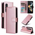 For Samsung Galaxy Z Fold4 5G Multifunctional Horizontal Flip Leather Phone Case with Three Card Slot(Rose Gold) - 1