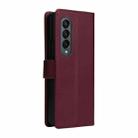 For Samsung Galaxy Z Fold4 5G Multifunctional Horizontal Flip Leather Phone Case with Three Card Slot(Wine Red) - 3