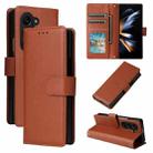 For Samsung Galaxy Z Fold5 5G Multifunctional Horizontal Flip Leather Phone Case with Three Card Slot(Brown) - 1