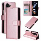 For Samsung Galaxy Z Fold5 5G Multifunctional Horizontal Flip Leather Phone Case with Three Card Slot(Rose Gold) - 1