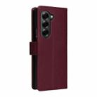 For Samsung Galaxy Z Fold6 5G Multifunctional Horizontal Flip Leather Phone Case with Three Card Slot(Wine Red) - 3