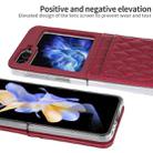 For Samsung Galaxy Z Flip5 VIETAO Rhombic Texture PU Card Slot Phone Case with Lanyard(Red) - 3