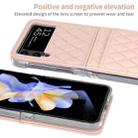 For Samsung Galaxy Z Flip4 VIETAO Rhombic Texture PU Card Slot Phone Case with Lanyard(Pink) - 3