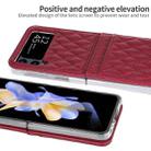 For Samsung Galaxy Z Flip4 VIETAO Rhombic Texture PU Card Slot Phone Case with Lanyard(Red) - 3