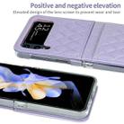 For Samsung Galaxy Z Flip4 VIETAO Rhombic Texture PU Card Slot Phone Case with Lanyard(Purple) - 2