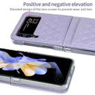 For Samsung Galaxy Z Flip3 5G VIETAO Rhombic Texture PU Card Slot Phone Case with Lanyard(Purple) - 3