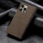 For iPhone 16 Pro Max Business Solid Color Magnetic RFID Leather Phone Case(Brown) - 2