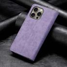 For iPhone 16 Pro Max Business Solid Color Magnetic RFID Leather Phone Case(Purple) - 2