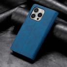 For iPhone 16 Pro Business Solid Color Magnetic RFID Leather Phone Case(Blue) - 2