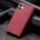 For iPhone 16 Plus Business Solid Color Magnetic RFID Leather Phone Case(Red) - 2