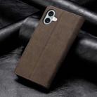 For iPhone 16 Plus Business Solid Color Magnetic RFID Leather Phone Case(Brown) - 2