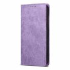 For iPhone 16 Plus Business Solid Color Magnetic RFID Leather Phone Case(Purple) - 3