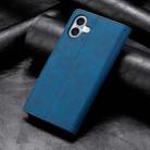 For iPhone 16 Plus Business Solid Color Magnetic RFID Leather Phone Case(Blue) - 2