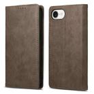 For iPhone SE 2024 Business Solid Color Magnetic RFID Leather Phone Case(Brown) - 1